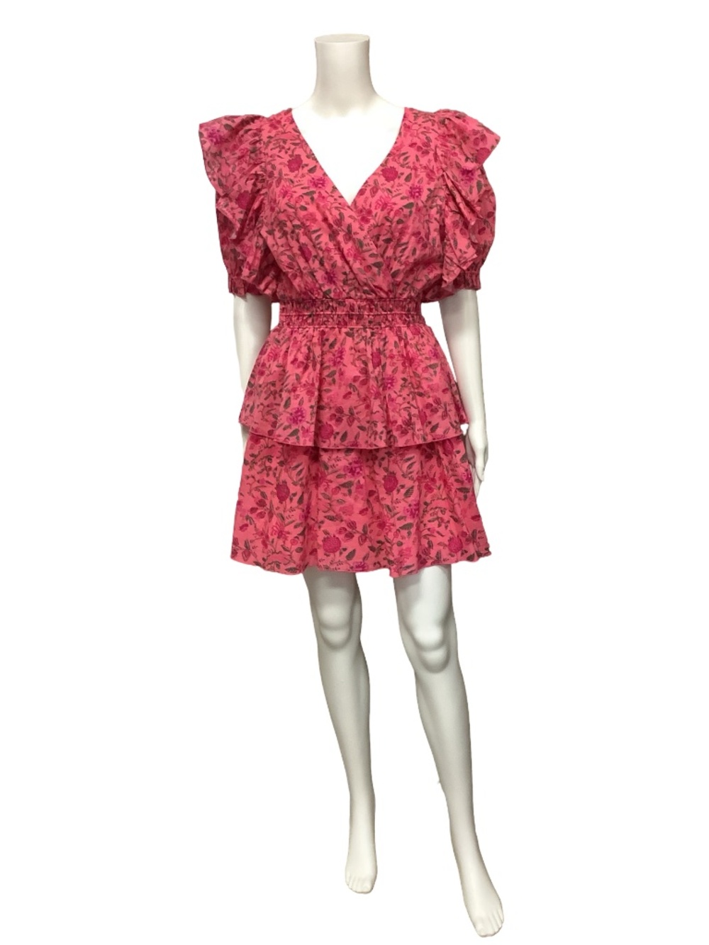 Celina Moon V Neck Mini Dress Floral Print Size: S